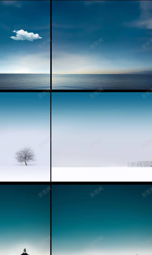 蓝天白云海平面线条jpg设计背景_新图网 https://ixintu.com 海平面 白云 线条 蓝天