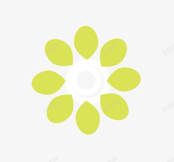 浅色简洁花卉png免抠素材_新图网 https://ixintu.com 图案 浅色 花卉 装饰 黄绿色