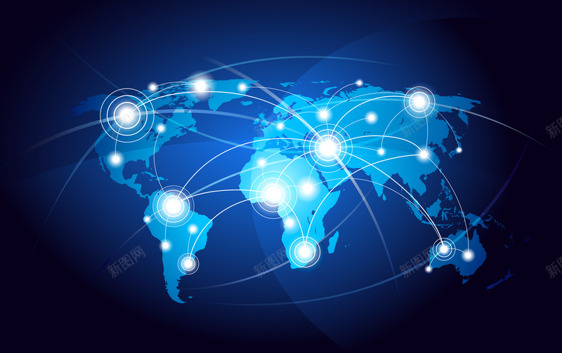 蓝色世界地图科技背景矢量图ai设计背景_新图网 https://ixintu.com 世界地图 商务 科幻 科技 科技感 科技风 背景 蓝色 高科技 矢量图