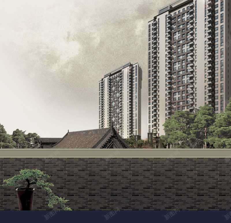 长形折页现代楼房地产广告psd设计背景_新图网 https://ixintu.com 地产 广告 折页 摄影 楼房 现代 长形 风景