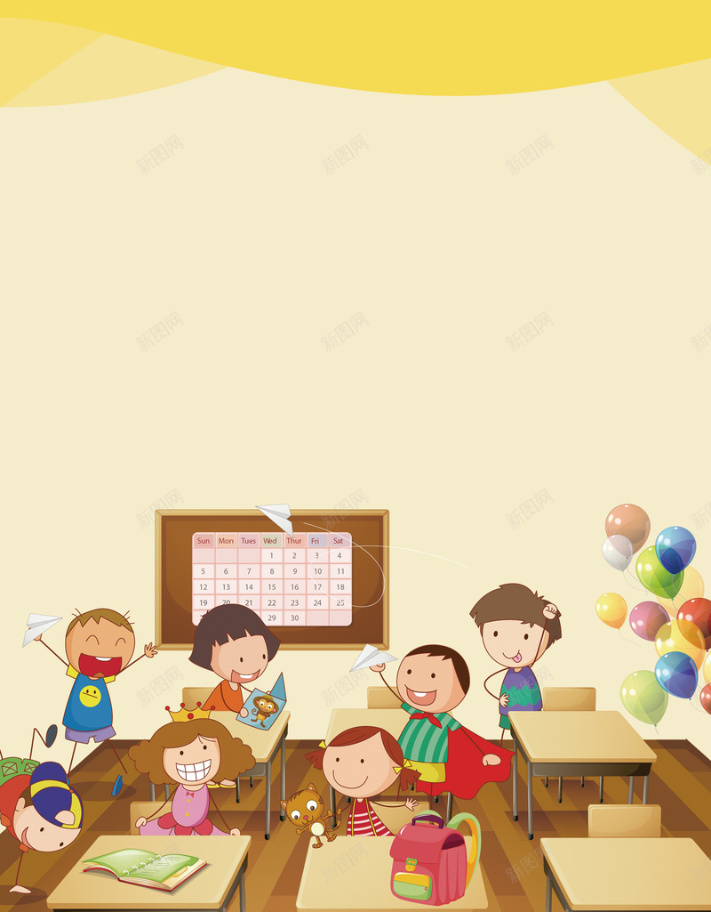 卡通手绘开学了课堂psd设计背景_新图网 https://ixintu.com 上课 卡通 学生 开学了 手绘 教室 课堂 课桌
