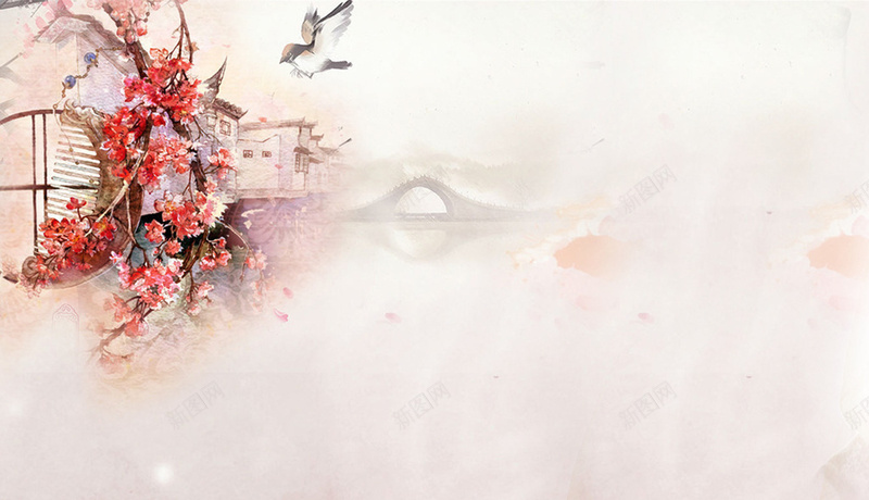 中国风水墨画古韵平面广告jpg设计背景_新图网 https://ixintu.com 中国风背景 书法 古韵 古风 唯美 平面广告 梅花 水墨画 绘画美术