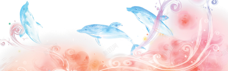 手绘水彩鱼banner海报背景psd设计背景_新图网 https://ixintu.com 中国风 中国风背 印花素材 古风 手绘素材 手绘鱼儿 简约 背景素材 色彩 色彩搭配素材 花朵 蓝色