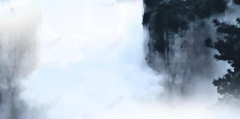 水墨山水画H5背景psd设计背景_新图网 https://ixintu.com H5 中国风 古风 山水画 毛笔 水墨