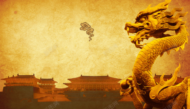 中国风古典云彩雕塑背景背景