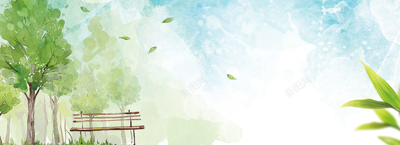 清新水彩风质感公园树木背景psd设计背景_新图网 https://ixintu.com 公园 夏令营 户外背景 树 树木背景 水彩风 清新 花卉 花朵 质感