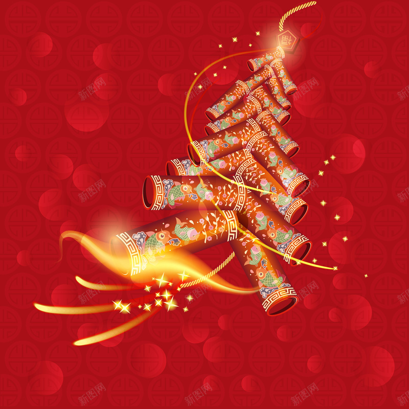 鞭炮春节元旦背景矢量图ai设计背景_新图网 https://ixintu.com 元旦 喜庆 春节 激情 狂欢 矢量 背景素材 鞭炮 矢量图