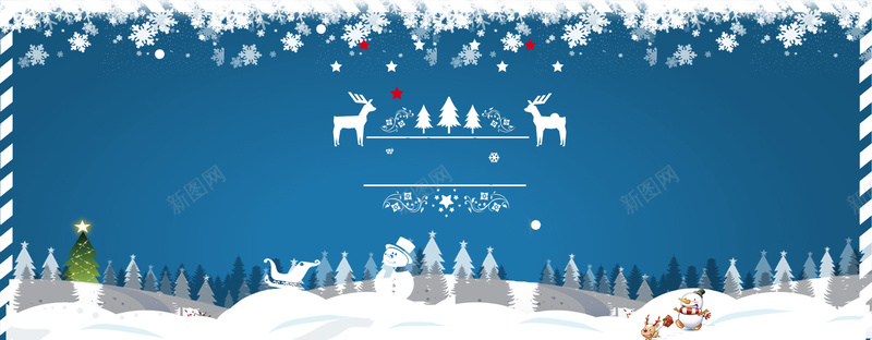 冬季圣诞雪景bannerpsd设计背景_新图网 https://ixintu.com 圣诞节 大雪 寒冷 平安夜 树木 立冬 蓝色banner 雪人 雪地 雪花