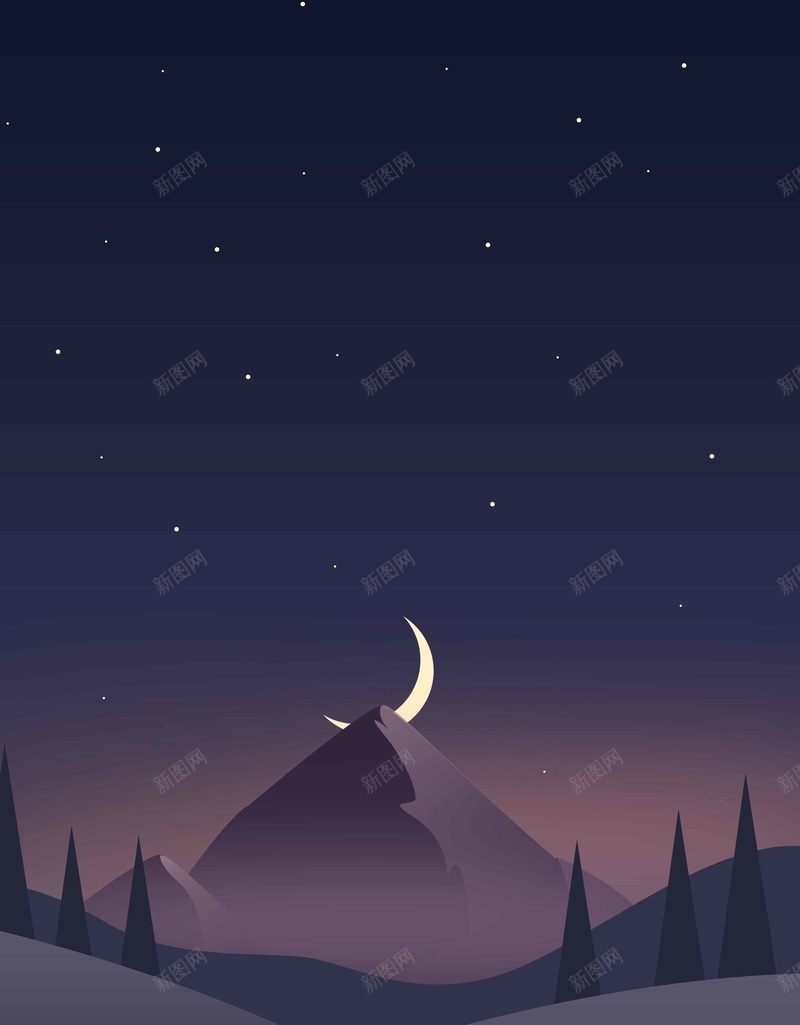 简约夜晚深色扁平化商品促销背景psd设计背景_新图网 https://ixintu.com 商品促销 宣传背景 扁平化建筑 扁平化远山 深色天空 深色背景 简约夜晚 远山剪影