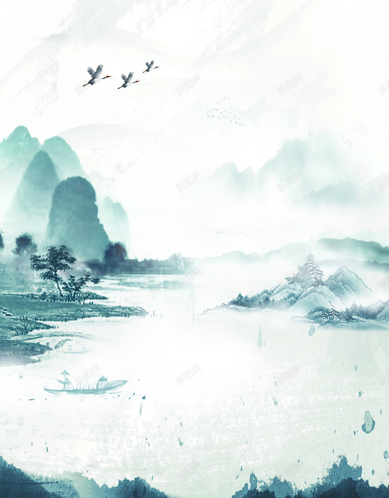 水墨茶叶中国风宣传海报psd设计背景_新图网 https://ixintu.com 中国风 中国风展板 中国风海报 水墨山河 水墨海报 淡雅 茶叶包装 茶叶海报 茶文化海报