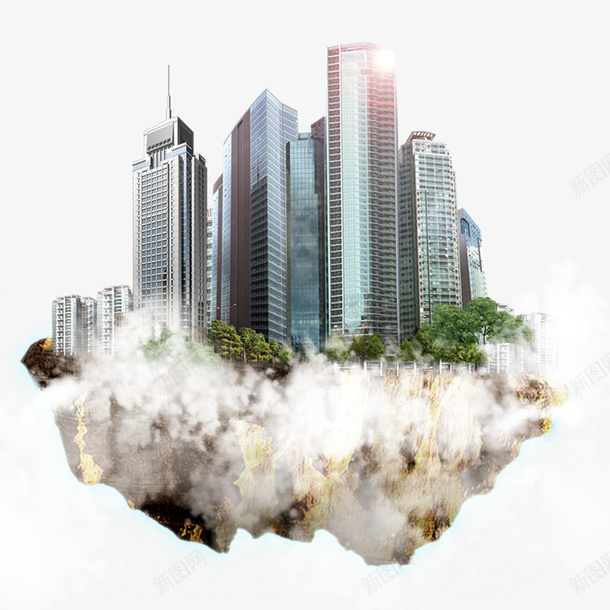 高楼大厦psd设计背景_新图网 https://ixintu.com 云中 大厦 建筑 高楼