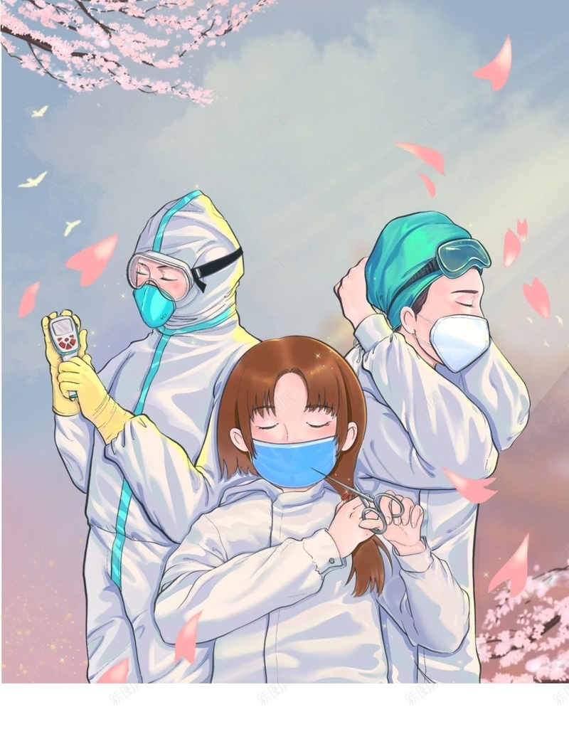医护人员111jpg设计背景_新图网 https://ixintu.com 医生 卡通 战役 护士