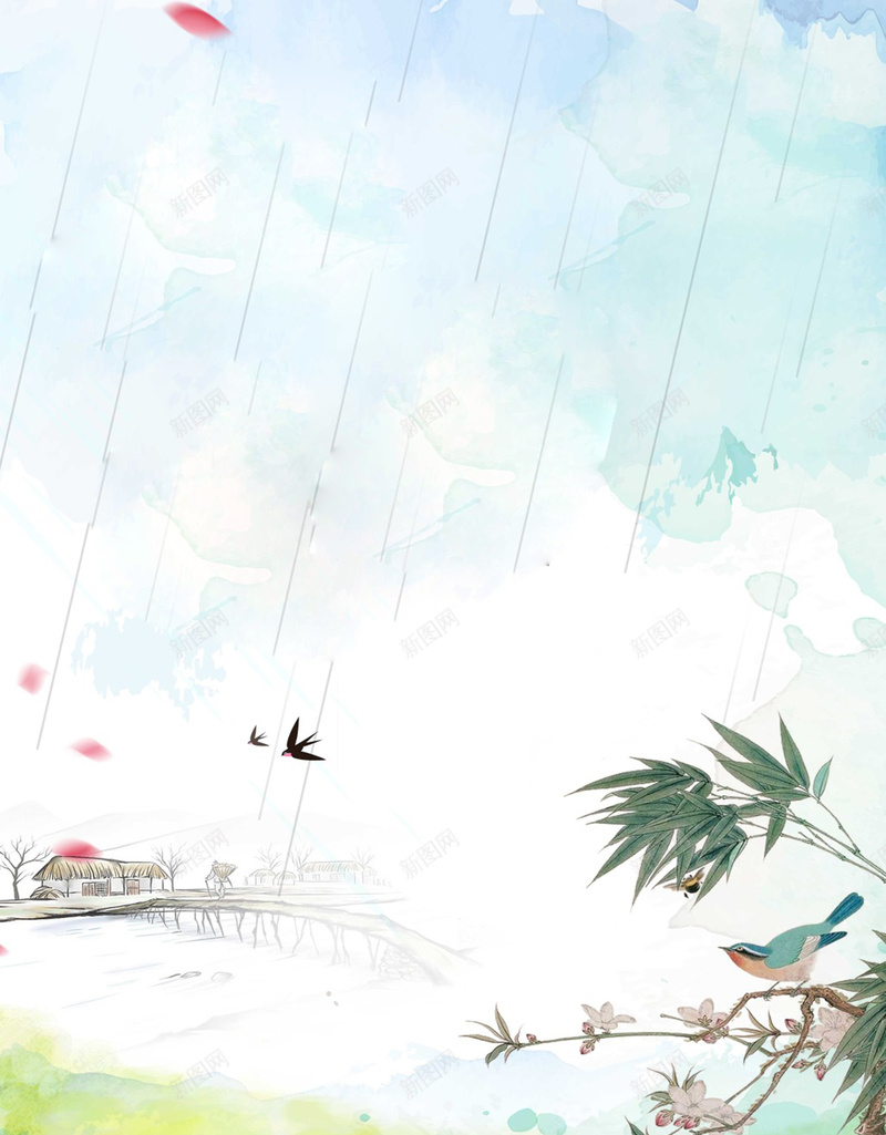 谷雨季节宜人psd设计背景_新图网 https://ixintu.com 卡通 季节 小清新 开心 文艺 时光 浪漫 简约 谷雨 颜色 风景