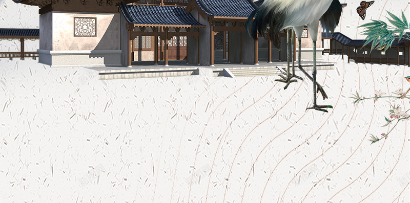 中国风古建筑宅子白鹤底纹psd设计背景_新图网 https://ixintu.com 中国风 古建筑 售楼 宅子 宣传 宣纸纹理 底纹 建筑 水乡 白鹤