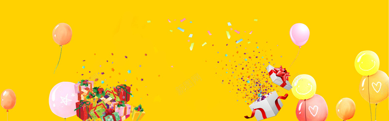 可爱卡通淘宝背景psd设计背景_新图网 https://ixintu.com 星星 气球 海报banner 淘宝 激情 狂欢 礼物