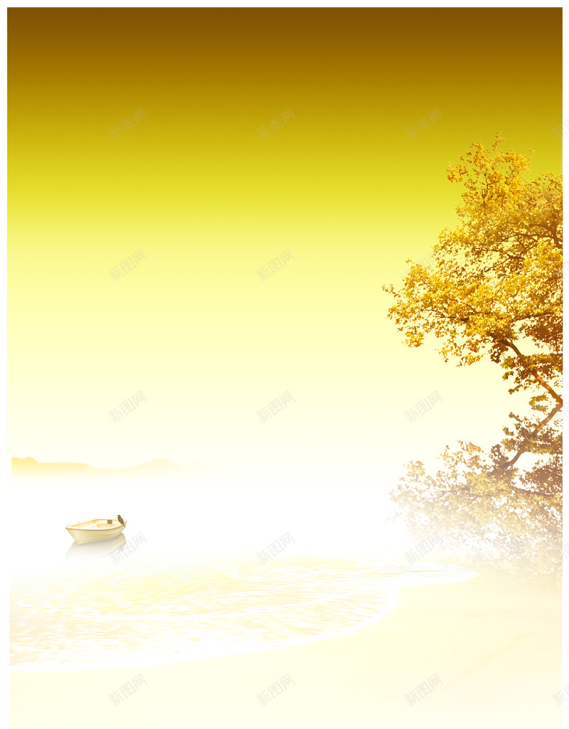 唯美黄色秋天湖面海报背景模板psd设计背景_新图网 https://ixintu.com 唯美 树 海报模板 海报背景 海报背景模板 湖面 秋天 秋天背景 船 黄色