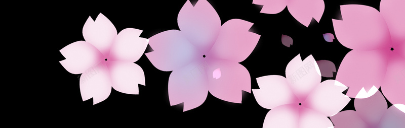 黑色唯美樱花背景psd设计背景_新图网 https://ixintu.com 唯美 日式 白色 粉色 纹理 背景 花瓣 蓝色 黑色
