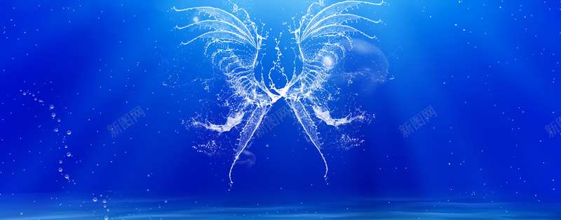 海底背景psd设计背景_新图网 https://ixintu.com 唯美 小清新 文艺 水花 海报banner 淘宝天猫化妆品广告 简约 蓝色