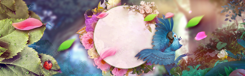 taobao淘宝天猫海报bannerpsd设计背景_新图网 https://ixintu.com 摄影 海报banner 萌 风景 鹦鹉背景