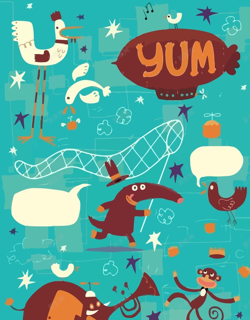 卡通动物森林手绘插画矢量图ai高清背景_新图网 https://ixintu.com 动物 卡通 可爱 扁平 手绘 插画 清新 简约 矢量图