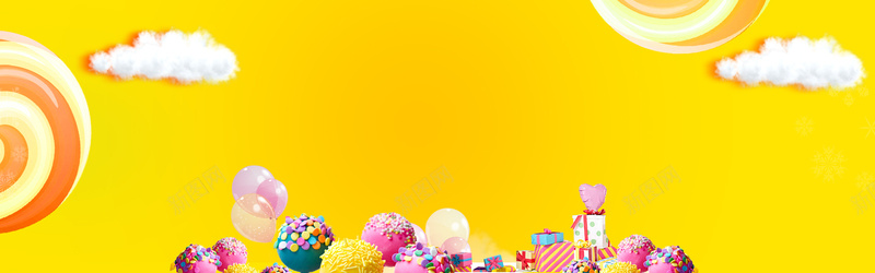 黄色糖果美食背景背景