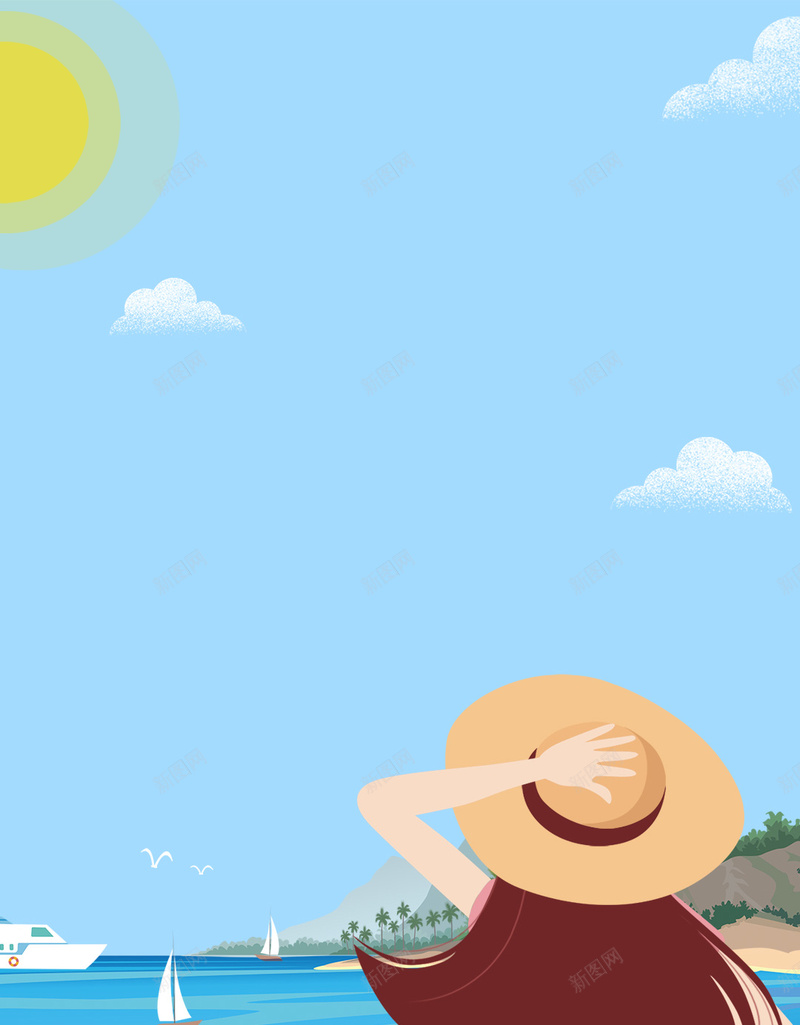 蓝色卡通夏季旅游PSD分层H5背景psd设计背景_新图网 https://ixintu.com H5 PSD分层 云 卡通 夏季 小清新 少女 帆船 旅游 沙滩 海岛 游泳 背景素材 蓝色 阳光