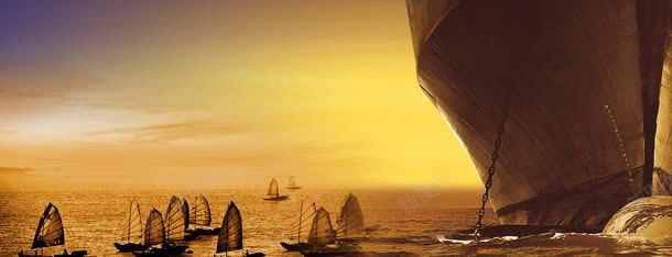 大海帆船金色夕阳背景bannerjpg设计背景_新图网 https://ixintu.com banner 夕阳 大海 帆船 背景 金色