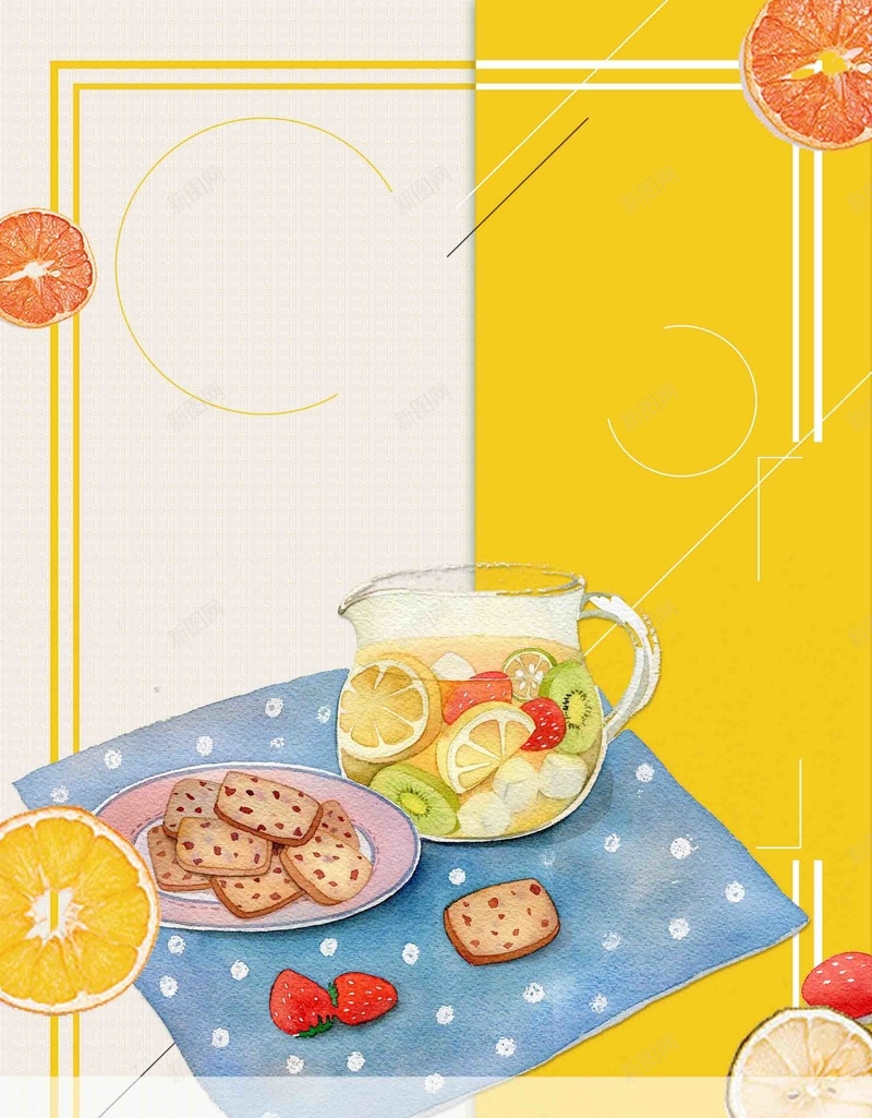 新品水果茶活动促销宣传海报背景模板psd设计背景_新图网 https://ixintu.com 促销 夏日特饮 宣传 手绘 新品水果茶 活动 海报 背景模板 设计 饮品店