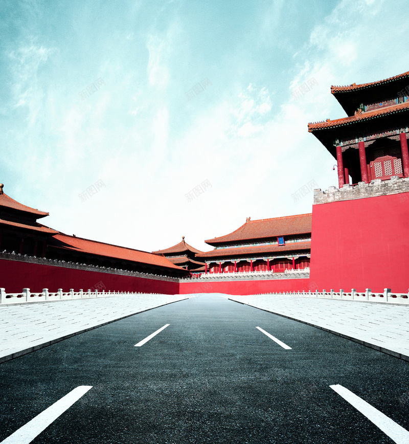 故宫风景城墙路面古风背景psd_新图网 https://ixintu.com 古风 城墙 摄影背景 故宫 素材 背景 路面 风景