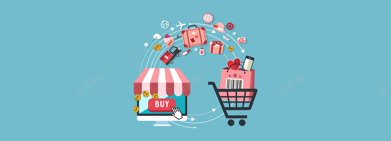 电商几何立体商店背景bannerpsd设计背景_新图网 https://ixintu.com banner 几何 商店 扁平 海报banner 渐变 电商 立体 背景 购物车