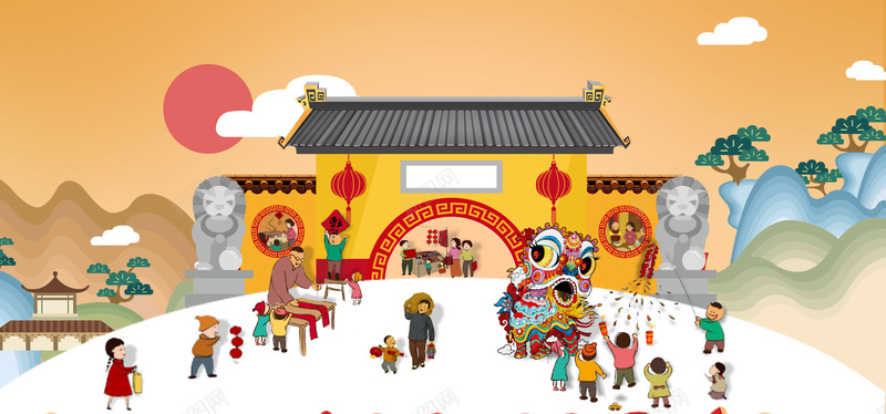新年元宵节年货节电商海报背景psd设计背景_新图网 https://ixintu.com 中国风 人群 元宵节 年货 年货节 年货节海报 新年 新年背景 春节 热闹 电商海报