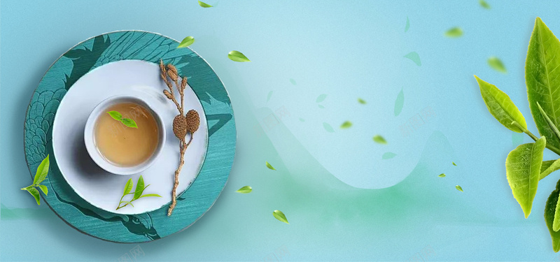 茶艺蓝色卡通bannerpsd设计背景_新图网 https://ixintu.com banner 促销 折扣 春茶 淘宝 清新 特色 茶艺 茶香 蓝色 饮料