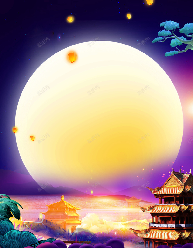 中秋素材 中秋背景 中秋舞台 中秋贺卡 中秋赏月 传统 传统文化 唯美