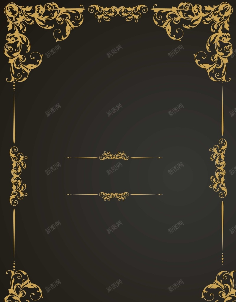 金色质感边框背景模版矢量图ai设计背景_新图网 https://ixintu.com 矢量背景模版 纹理 花纹 质感 边框 金色 矢量图