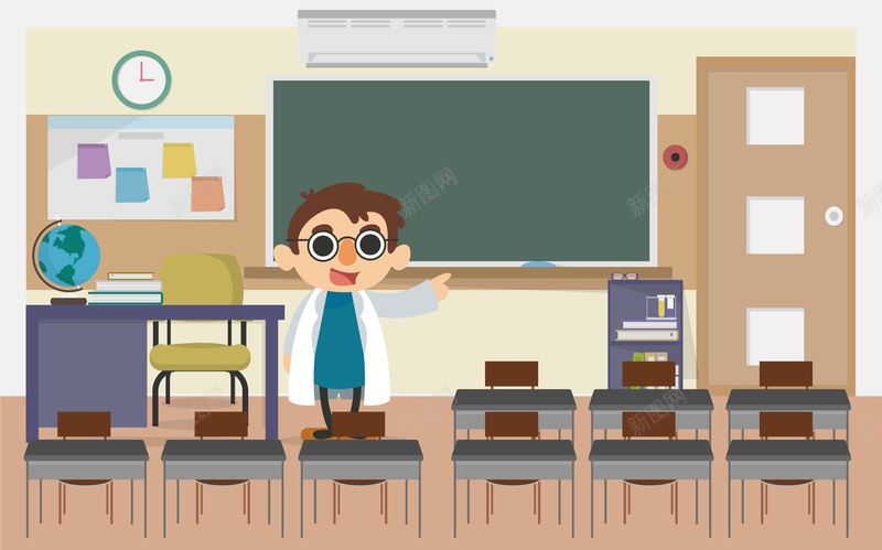 卡通课堂培训背景矢量图ai设计背景_新图网 https://ixintu.com 专业 升学 卡通 名师 学习 插画 暑假培训 毕业 海报 课堂 辅导 矢量图