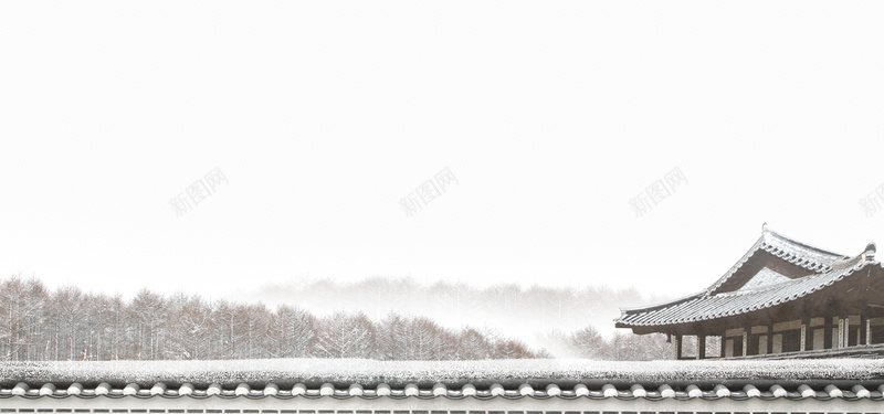 中国风北国风光bannerjpg设计背景_新图网 https://ixintu.com banner 中国风 北国 北国风光 屋檐 徽派建筑 水墨风 风光