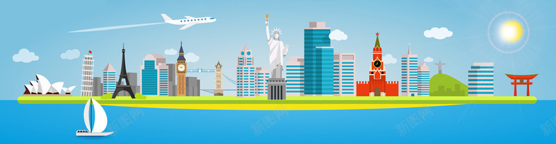 世界旅游景点元素jpg设计背景_新图网 https://ixintu.com 世界 世界旅游 世界景点 旅游景点