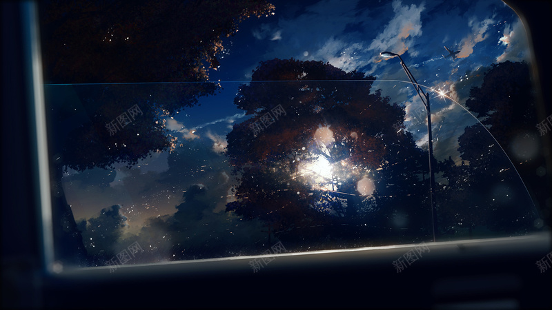黑夜中的窗户风景jpg设计背景_新图网 https://ixintu.com 窗户 车窗 风景 黑夜