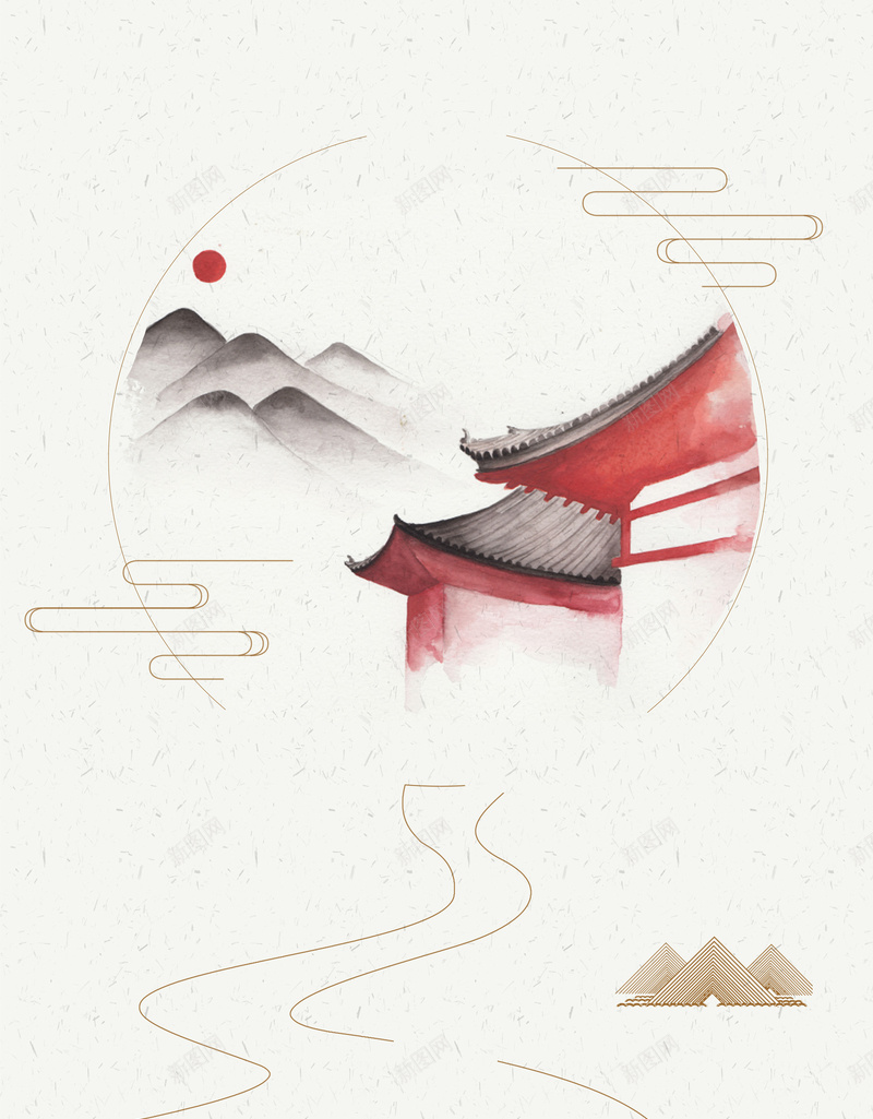 禅定之道中国风禅意创意海报背景jpg设计背景_新图网 https://ixintu.com 中国风 创意海报 古建筑 展板 禅定之道 禅定之道中国风禅意创意海报 禅意 线条简约水墨