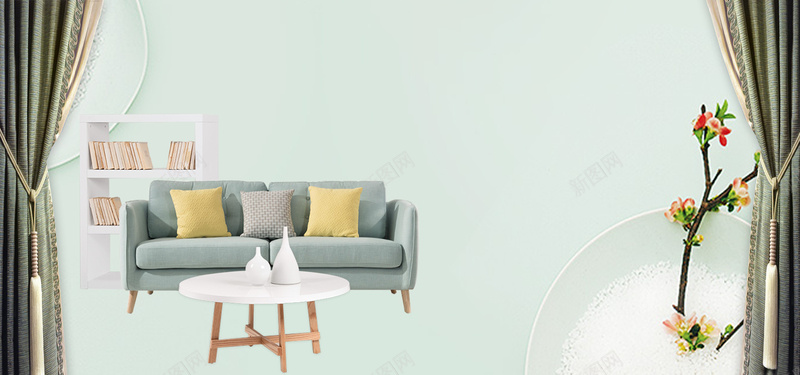 家装家纺蓝色简约电商促销bannerpsd设计背景_新图网 https://ixintu.com banner 促销 家纺 家装 沙发 电商 窗帘 简约 蓝色