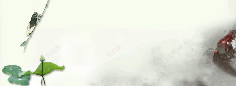 夏至背景Bannerpsd设计背景_新图网 https://ixintu.com 夏天 夏天来了 夏至 季节 开心 时光 节气 荷叶 荷花 蝉 高兴