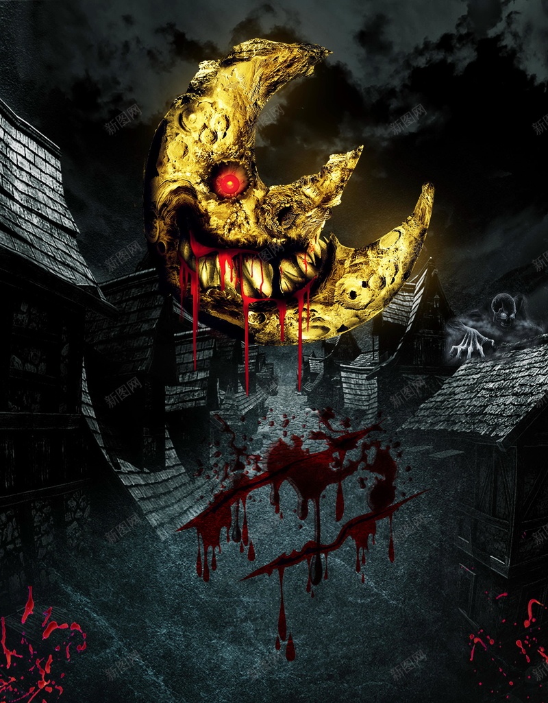 万圣节狂欢夜派对psd设计背景_新图网 https://ixintu.com 150PPI PSD源文件 万圣节 分层文件 南瓜头 吸血鬼 平面设计 幽灵 恐怖 派对 狂欢夜 蝙蝠 鬼节 黑屋 黑树
