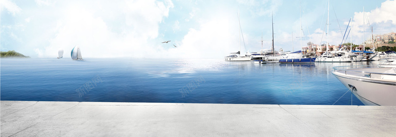 大海轮船背景bannerpsd设计背景_新图网 https://ixintu.com banner 大海 梦幻 浪漫 海报banner 背景 轮船