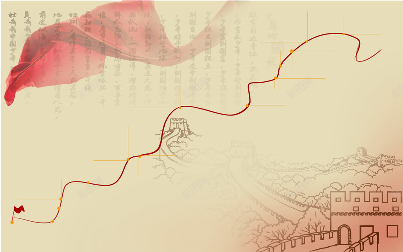 共青团历程图海报背景模板jpg设计背景_新图网 https://ixintu.com 共青团 共青团历程图 历程 建军节背景 改革 沿革图 海报背景 红旗 红色