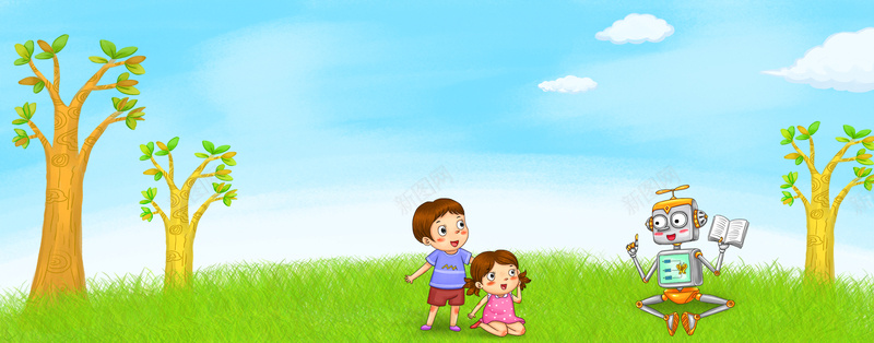 机器人教学创意卡通景色bannerpsd设计背景_新图网 https://ixintu.com 专业培训 培训班 培训班招生 培训班海报 才艺兴趣班 才艺兴趣班培训 技能培训 教育培训展板设计 暑