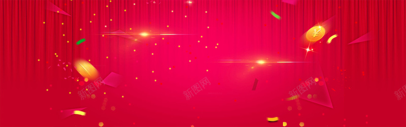 飘浮几何图形psd设计背景_新图网 https://ixintu.com banner 几何 图形 天猫 店招 条幅 横幅 海报banner 淘宝 红色 背景 钱币 飘浮
