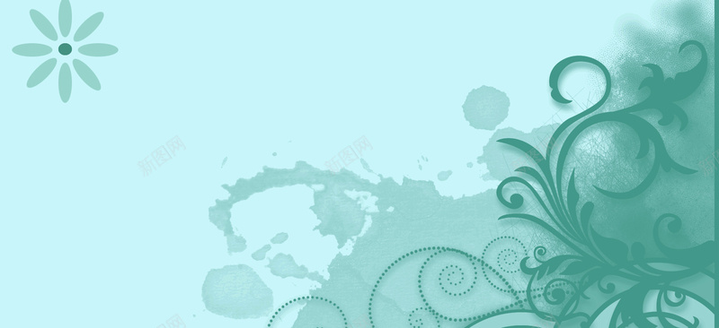 夏日清凉花纹纹理bannerpsd设计背景_新图网 https://ixintu.com banner 墨迹 夏日 手绘背景 插画 新品上市 时尚 清凉 纹理背景 绿色背景 花纹