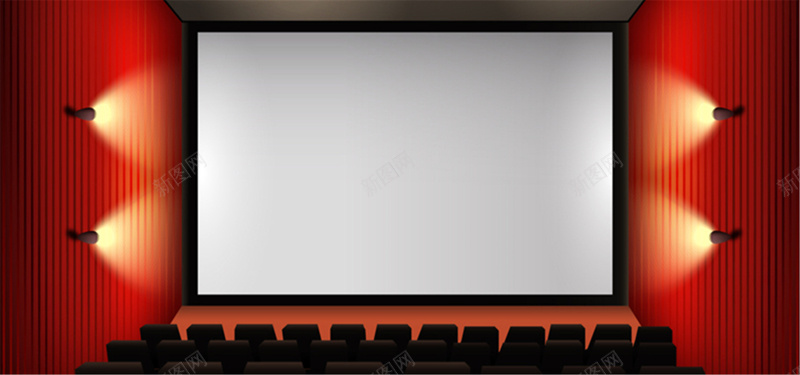 电影院大屏幕背景jpg设计背景_新图网 https://ixintu.com 屏幕 海报banner 灯光 电影院 红色 观众