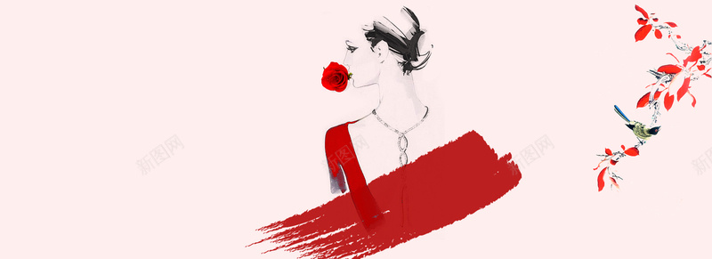 私人订制bannerpsd设计背景_新图网 https://ixintu.com 女装钜惠 妩媚女人 年底清仓 开心 时尚 时尚背景 活动大促 活动钜惠 玫瑰花 私人订制 背影