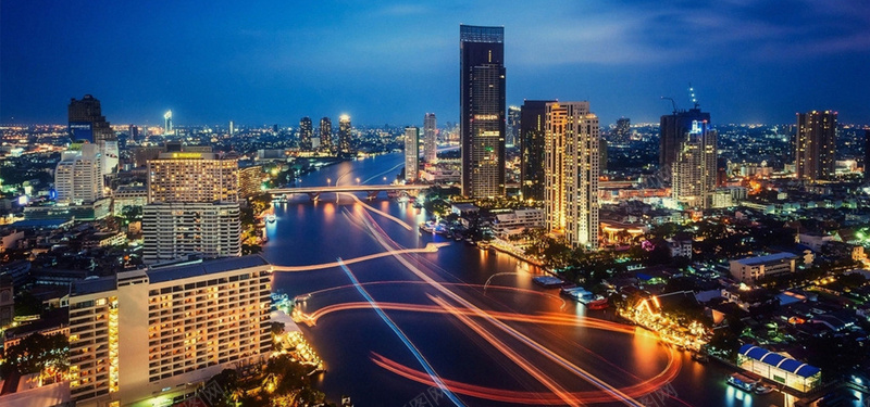 唯美城市夜景banner背景jpg_新图网 https://ixintu.com 城市 夜景 大楼 摄影 海报banner 蓝天 风景 黑夜
